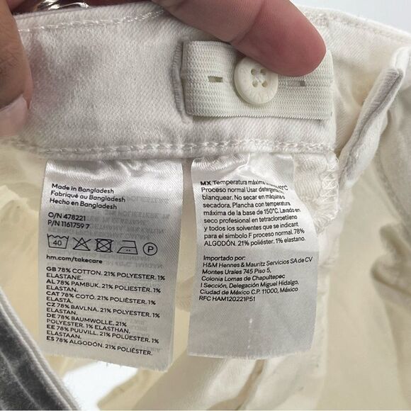 H&M Toddler Girl’s White Stretchy Cotton Adjustable Waist Shorts Size 8 - Picture 8 of 9